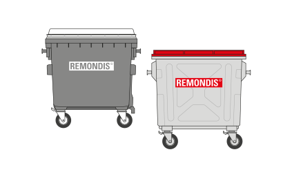Umleerbehälter auf Rollen, REMONDIS Büdingen